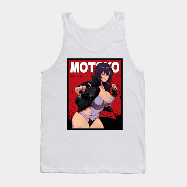 Major Motoko Kusanagi Ghost In The Shell Red Comic Tank Top by beataamberd7